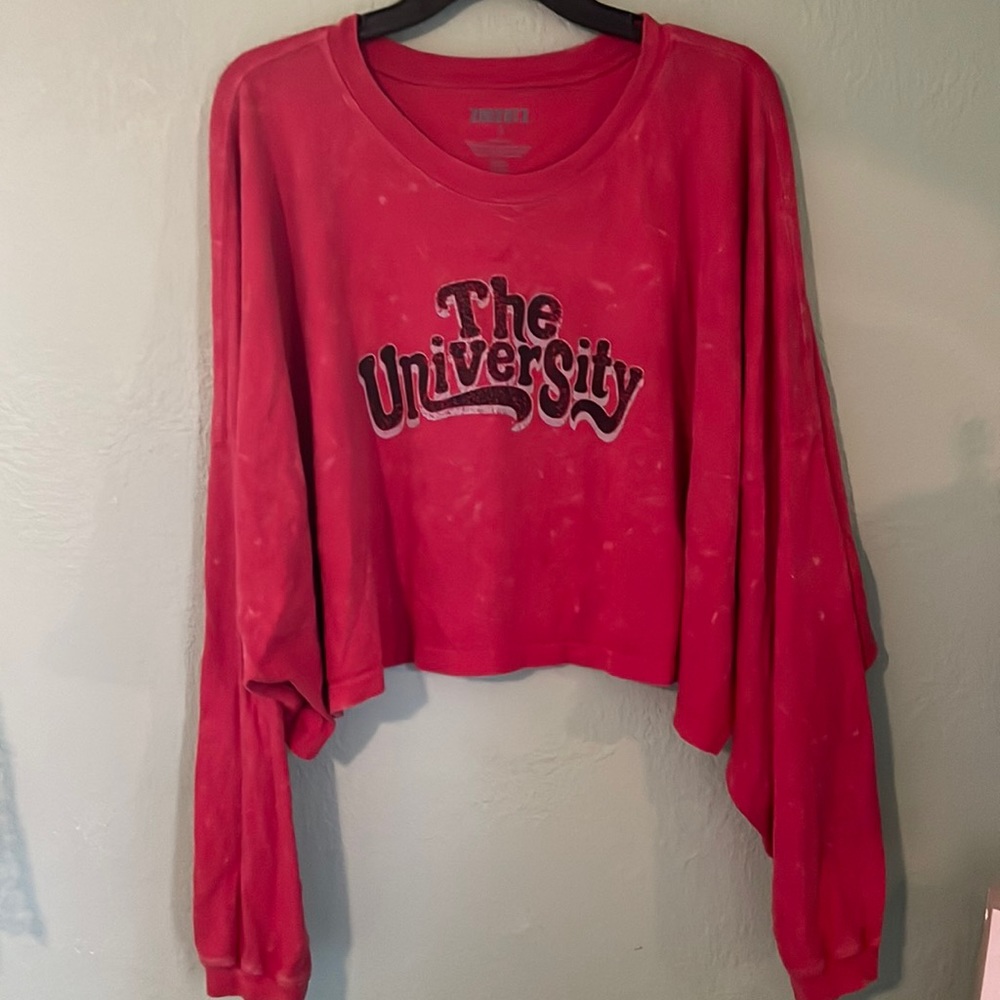 ZOOZATZ cropped The University long-sleeve T‎